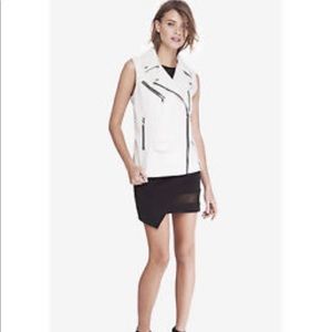 Express White leather vest